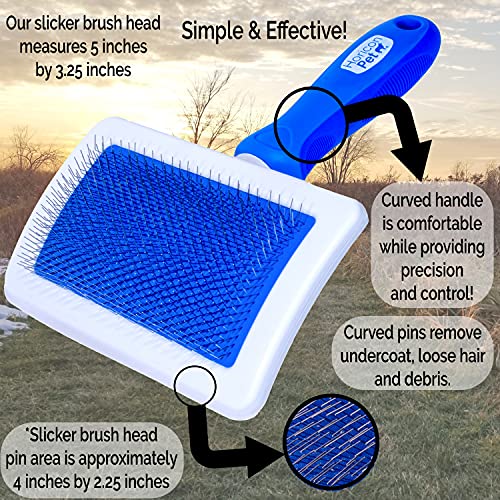 Horicon Pet 6 In 1 Premium Dog Brush Set - Dog Grooming Brushes - Ball Pin & Bristle Brush, Curved Blade Dematting Comb… - Image 4