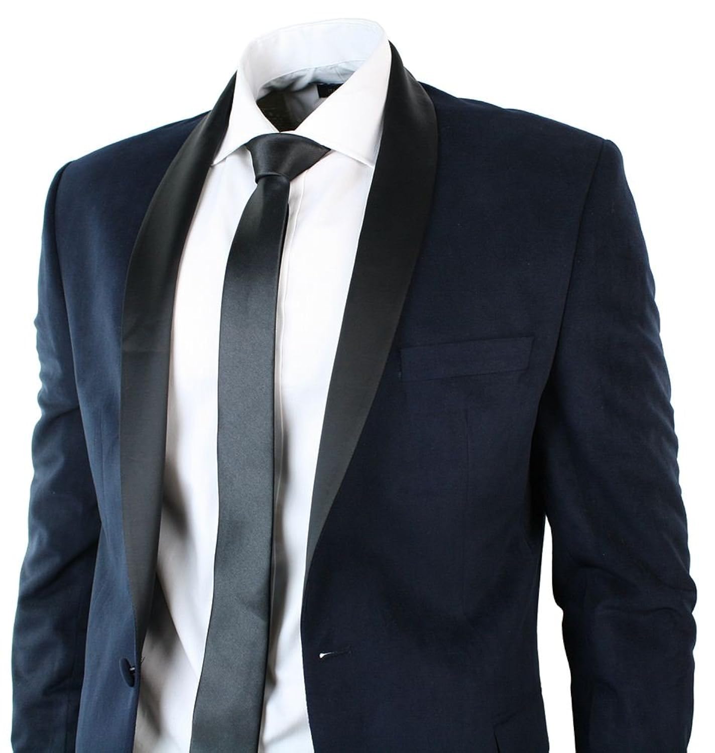 Blue Suit With Black Collar Go Suits