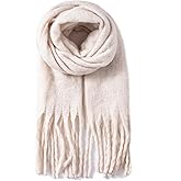 AUSEKALY Women's Scarf Big Colorful Thick Blanket Wrap Winter Oversized Warm Chunky Scarves Solid