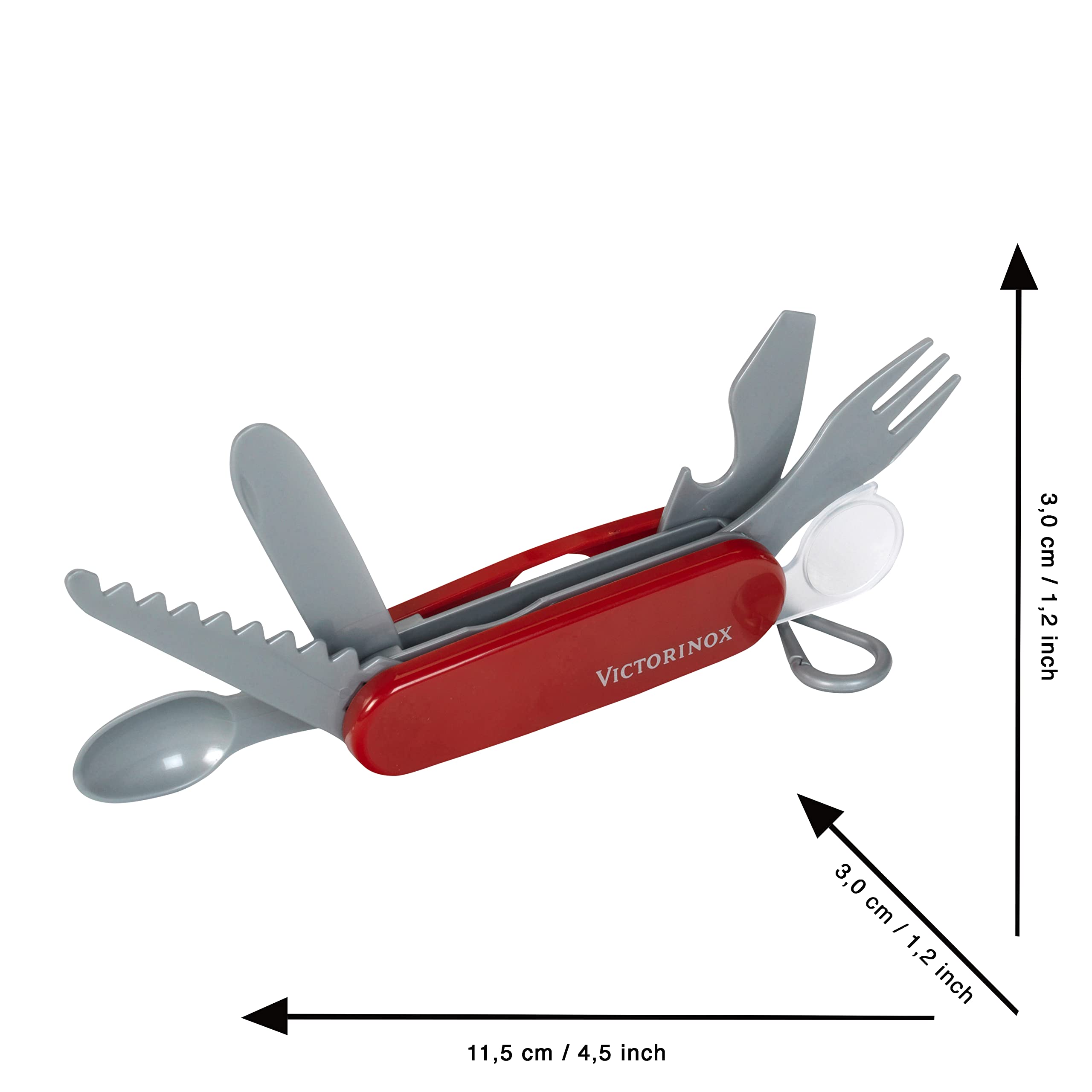 Theo Klein 2805 Victorinox Schweizer Taschenmesser I Spielzeug-Taschenmesser für Kinder mit 6 Werkzeugen und Besteck I Maße: 11,5 cm x 3 cm x 3 cm I Spielzeug für Kinder ab 3 Jahren 5