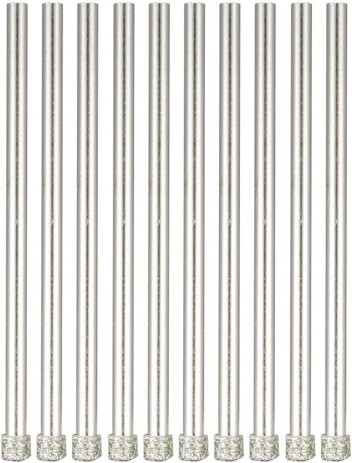 sourcingmap 10pcs 1/8"(3mm) Diamond Coated Hole Saw Drill Bits for Glass Ceramic Tile Marble Rock Porcelain Bottles Pots Brick