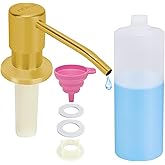 Soap Dispenser for Kitchen Sink: Built-in Pump Countertop Dish Soap Dispenser with Refillable Bottle (Gold)