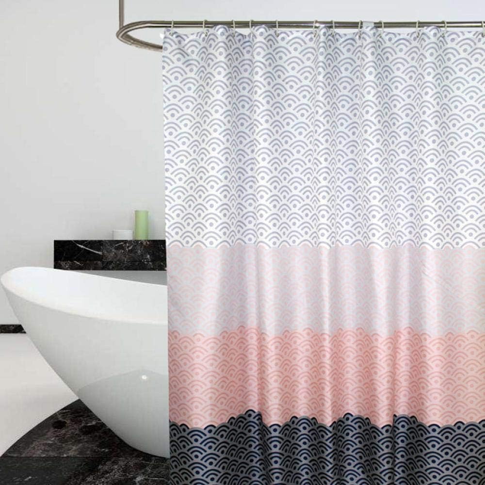 N/X Nordic Shower Curtain Geometric Color Block Bath Curtains Bathroom