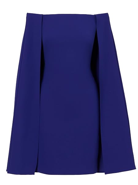 ADRIANNA PAPELL WOMEN’S OFF SHOULDER CAPE DRESS, DARK BLUE VIOLET, 16