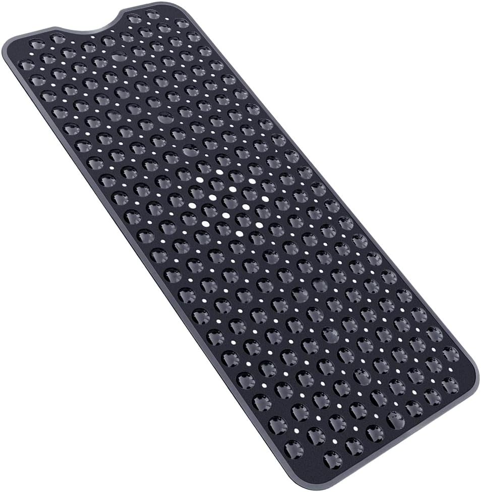Yolife Extra Long Bathtub Mat with Strong Suckers Non Slip Bath Mat and