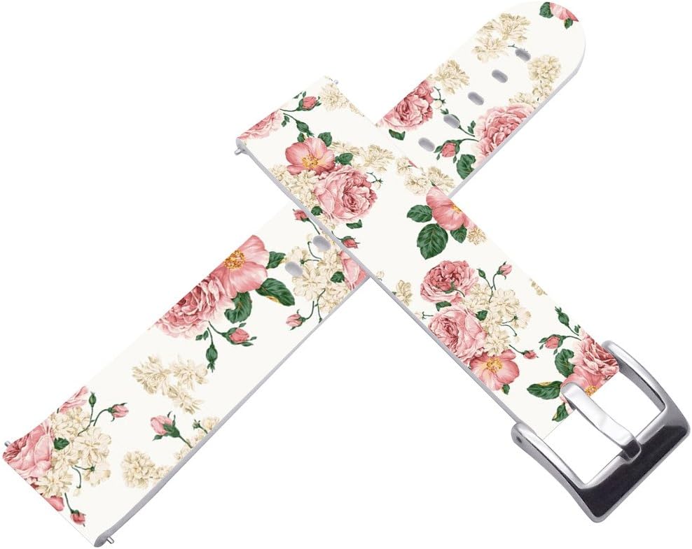 18mm Watch Bands Straps Leather Quick Release Compatible with Withings Activité/Activitie Pop/Steel/Steel HR for LG Watch Style for Asus ZenWatch 2 for Huawei Watch Luxury Wonderful Flower Texture