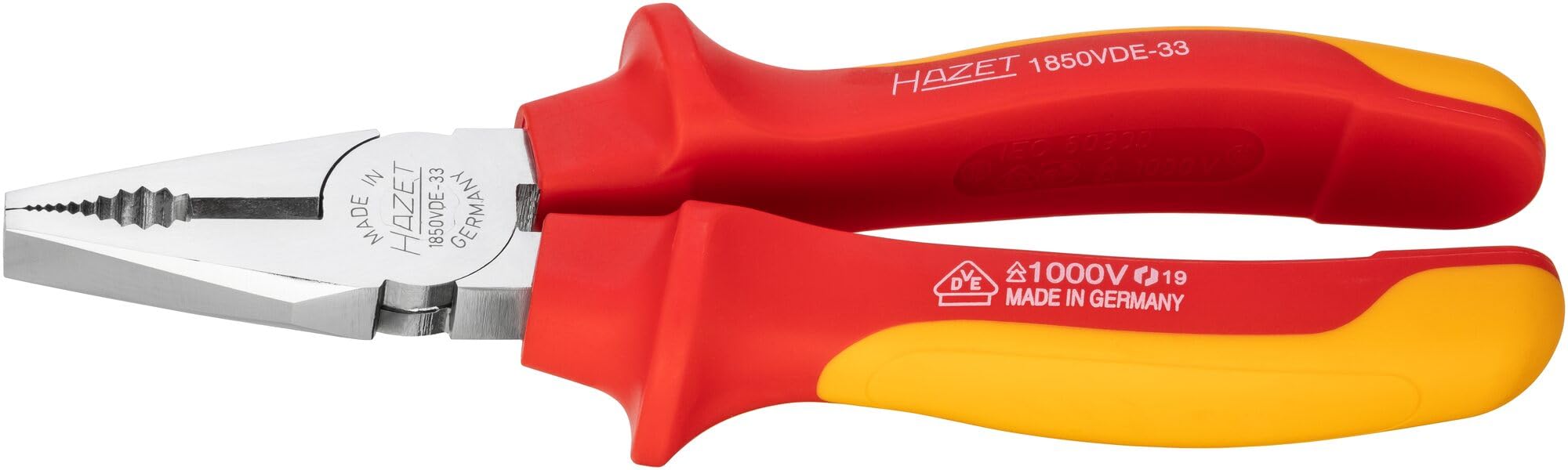 HAZET 1850VDE-33 180 mm VDE Combination Pliers with Protective Insulation - Multi-Colour