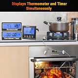 ThermoPro TP17B Digital Meat Thermometer Dual Probes Timer Backlit LCD view 5