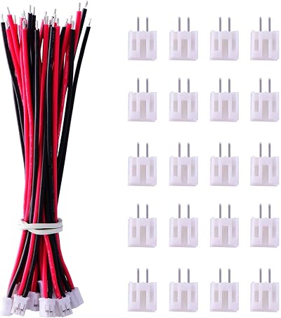 GTIWUNG 20 Sets JST 2.0 PH 2-Pin Male Female Connectors with 100mm Cable