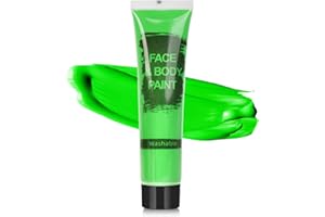 JS2U ZW Halloween Green Face Body Paint,Halloween Cosplay Face Paint,Face paints for Halloween Makeup Zombie Witch Camouflage Goblin Cosplay Special Effects SFX Costume…