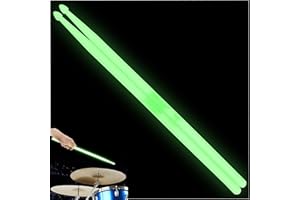 YIPAISI 5A Luminous Light Up Drum Sticks, Luminous Light Up Drumsticks, Bright Luminous Glow in The Dark Drumsticks, Bright Light Up Drum Sticks (Green) (Green)