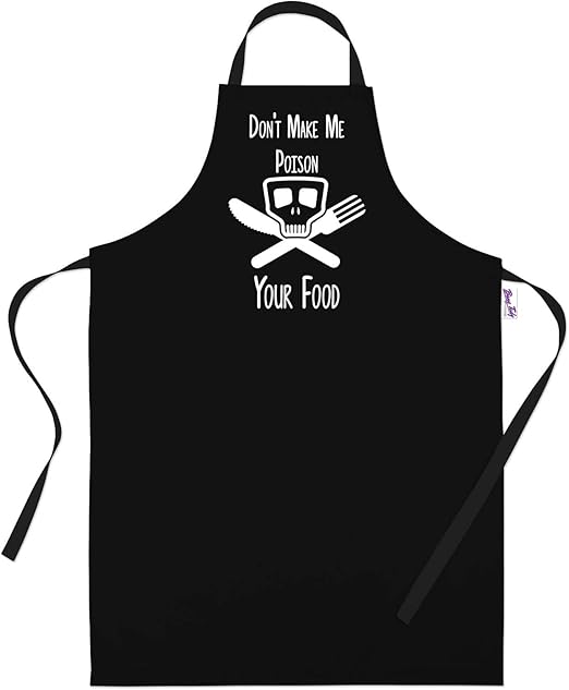 BBQ Apron Funny Aprons For Poison Your Food Barbecue Grill Kitchen Gift One Size