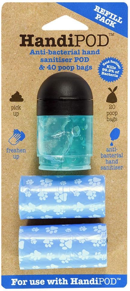 HandiPOD Scented Hand Sanitiser with 2 Refill Rolls, Sea Breeze, Blue