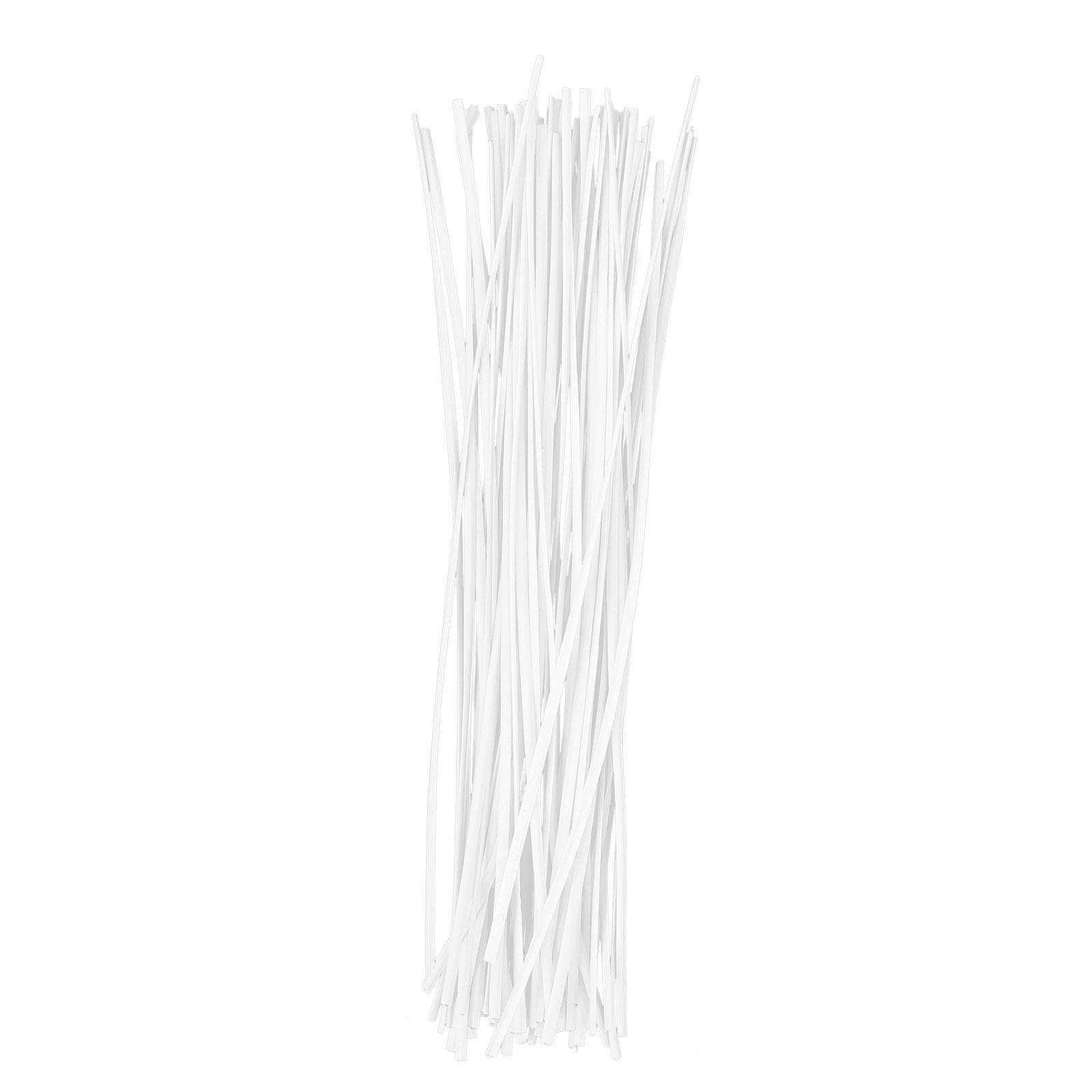 OUNONA 500pcs 15cm Plastic Coated Twisted Wire Tie Ties Organiser (White) — image 1