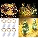 Pack of 6 LED Moon Starry Lights with 20 Fairy Micro LEDs on 7 feet Copper Coated Copper Wire, 2 x CR2032 Battery Power(Included), for DIY Wedding Centerpiece or Table Decorations (Warm White)
