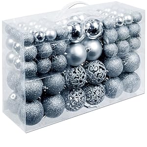 Christmas Gifts Weihnachtskugeln Unzerbrechlich – Weihnachtsgeschenke – für Drinnen und Draußen – Plastik – 100 Stück…