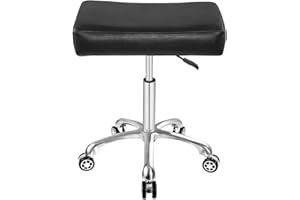 Antlu Adjustable Rolling Swivel Stool Chair for Massage Office Tattoo Kitchen, Work Heavy Duty Hydraulic Stool with Wheels (Black)