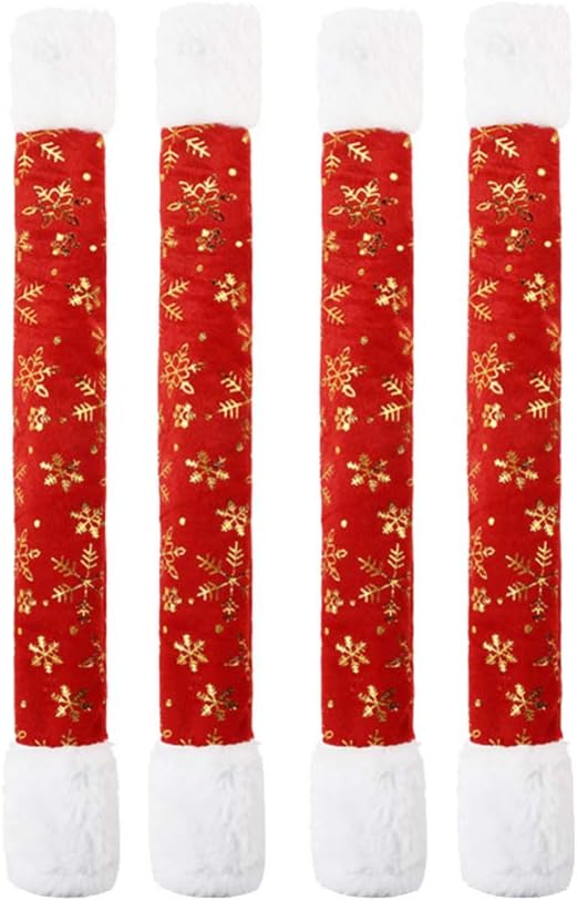 Amosfun 4pcs Christmas Handle Covers Refrigerator Door Handle Cover Snowflake Appliance Handle Covers for Double Door Fridge Kitchen Microwave Dishwasher Decoration