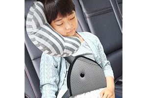 DODYMPS Car Seat Travel Pillow Neck Support Cushion Pad and Seatbelt Adjuster for Kids, Safety Belt Strap Covers Sleeping Pillow (2 PCS)