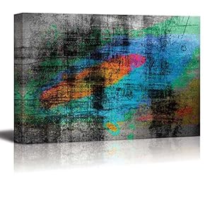 Scratched Like Canvas Painting with a Grey Background Canvas Art Home Art - 12x18 inches