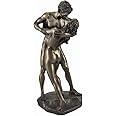 Veronese Design Bronzed Nude Lovers in a Passionate Embrace Sharing a Kiss Statue