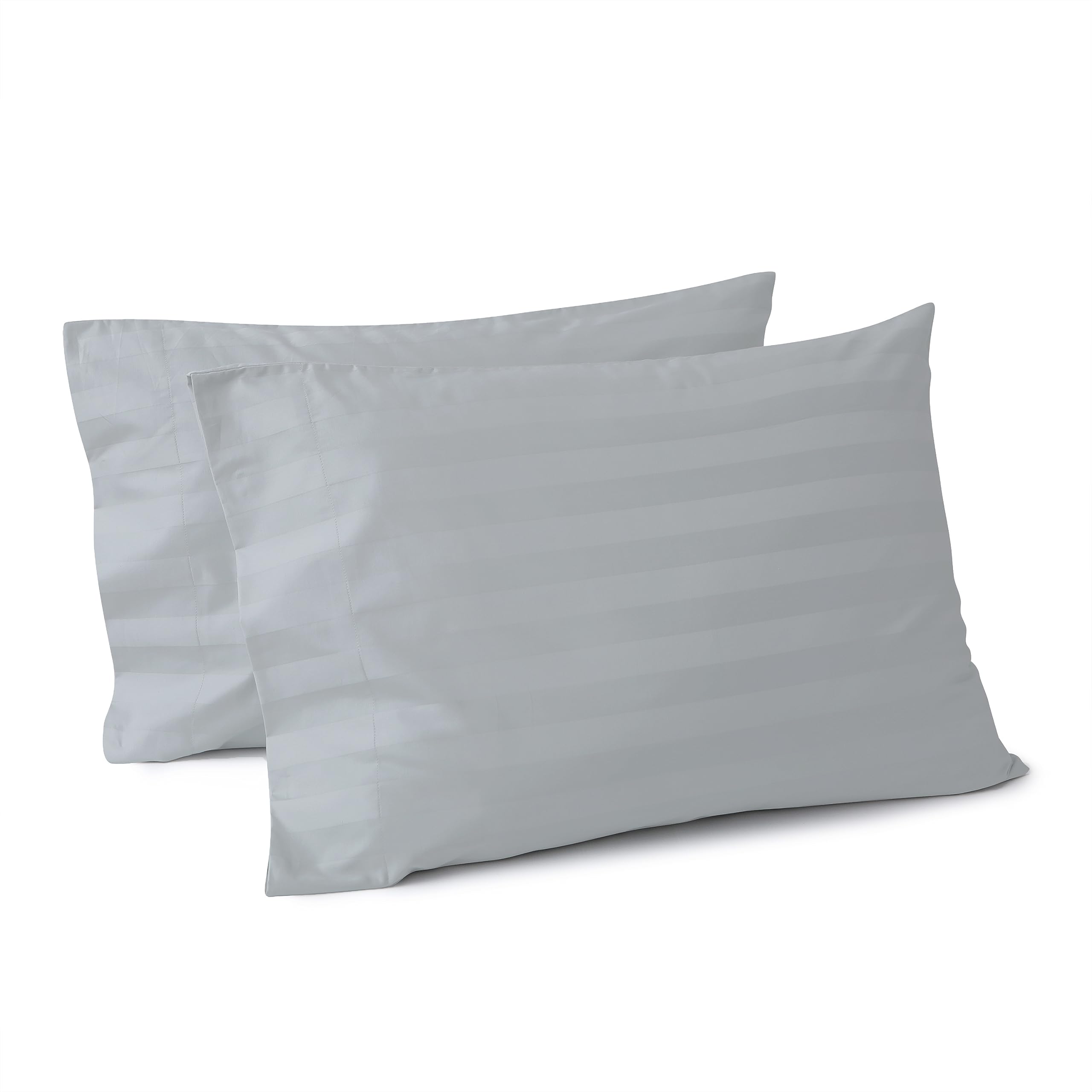 Photo 1 of 100% Egyptian Cotton Pillow Cases Set of 2, Standard Size 400 Thread Count Cooling Pillowcases, Soft and Breathable Pillow Covers with Envelope Closure, 20x26 Inches (Standard, Striped Gray)