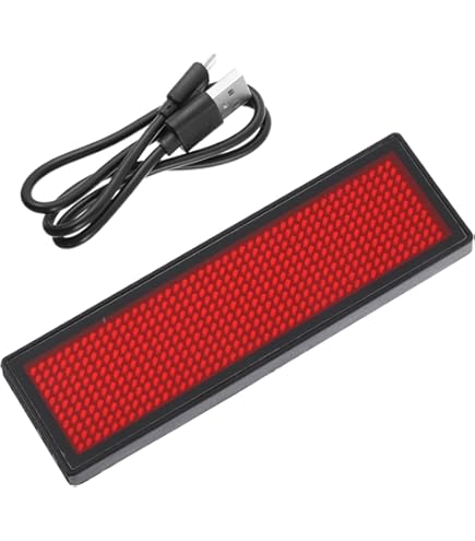 ELzEy App Controlled Pantalla LED Insignias programables LED, Desplazamiento de mensajes de texto, Tablero de publicidad de señal de etiqueta de