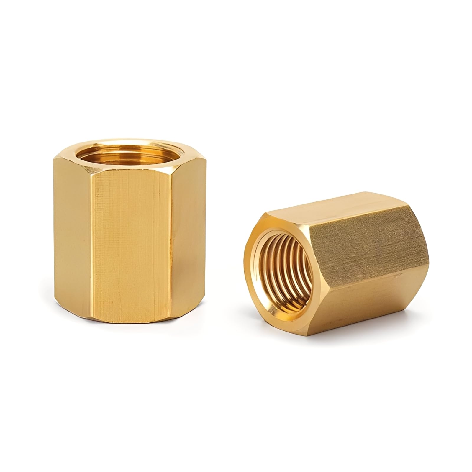 ExcInter Brass 1/2'' to 1/2'' Copper Hose Nut Rod Coupler Connector Adapter Pipe Fitting Hex Coupler Female Thread Straight Coupling BSP