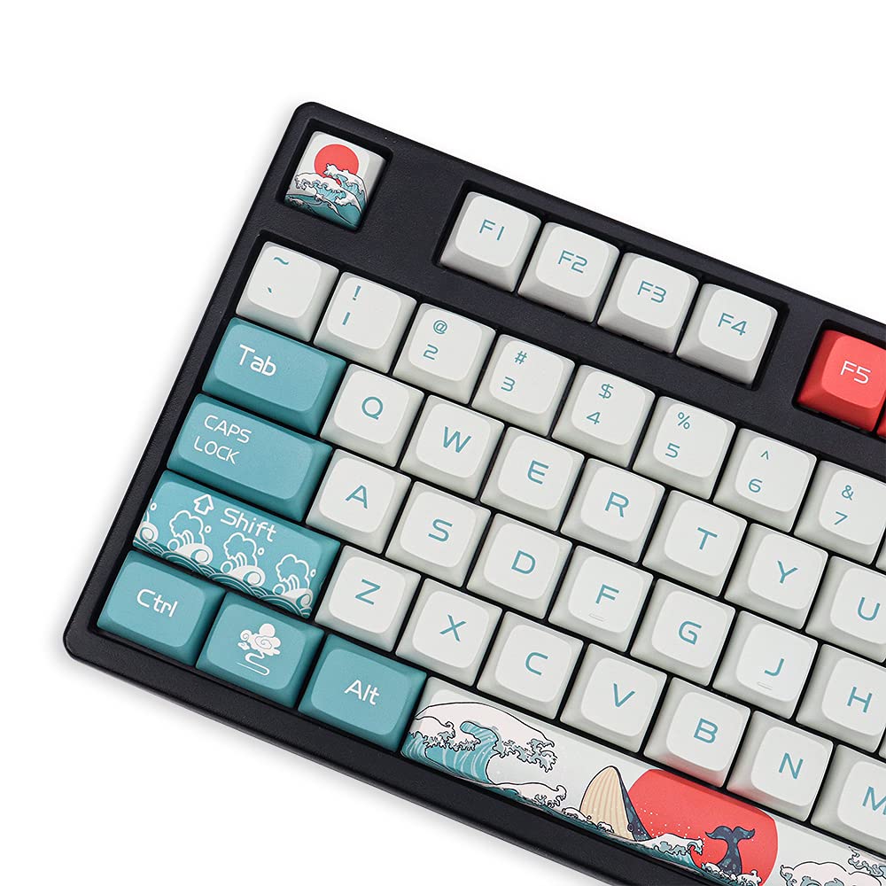 Gliging Anime Keycaps 108 PBT Heat Sublimation XDA Profile Japanese Coral Sea for Cherry Mx Gateron Kailh Switch Mechanical Keyboard 61/64/87/108 Layout
