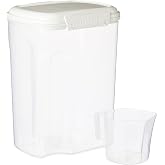 Sistema Flour and Sugar Storage Containers for Pantry with Lids and Measuring Cup, Dishwasher Safe, 13.7-Cup, White