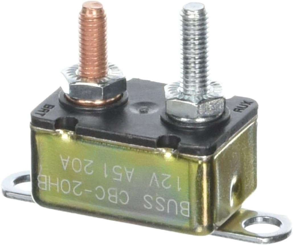 Bussmann CBC-20HB Circuit Breaker (Type I Heavy Duty Automotive with Stud Terminals and Bracket - 20 A), 1 Pack