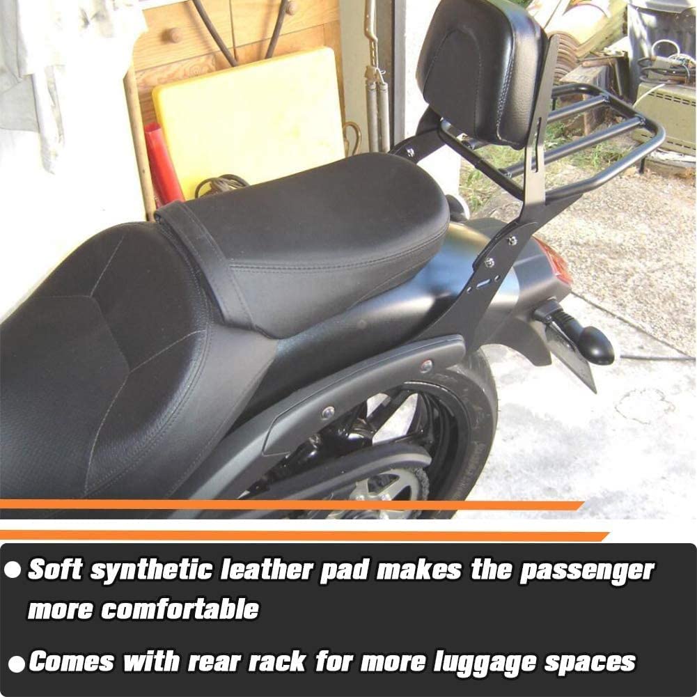 Midimttop Sissy Bar + Porte-Bagages Vulcan S 650 VN650/EN650 2015-2024 – Dossier Confort Passager Moto
