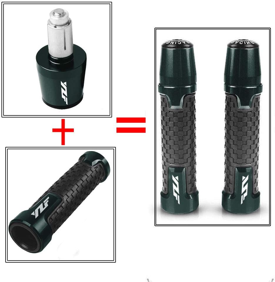 7/8"22mm Motorcycle Handlebar Ends Aluminum Handle Bar Grips Plugs Caps For Yamaha YZF R1 R3 R6 R125 R6S R25 600R(Titanium): Automotive