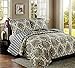 Coast to Coast Quilts for Queen Bed, Lightweight 3-Piece Queen Quilt Set, Soft Bedspread Queen Size- Damask Reversible Coverlet (Sonoma, Full/Queen)