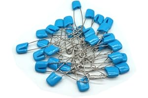GTONEE Baby Safety Pins Secure Clips for Fastening Baby Clothes Diaper Napkins 50pcs 60PCS 30PCS (Blue, 30 pcs)