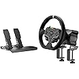 MOZA R3 Racing Wheel and Pedals Bundle for PC, 3.9Nm Direct Drive WheelBase,11-inch ES Lite Steering Wheel,Pedals and Desk Cl