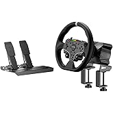 MOZA R3 Racing Wheel and Pedals Bundle for PC, 3.9Nm Direct Drive WheelBase,11-inch ES Lite Steering Wheel,Pedals and Desk Cl