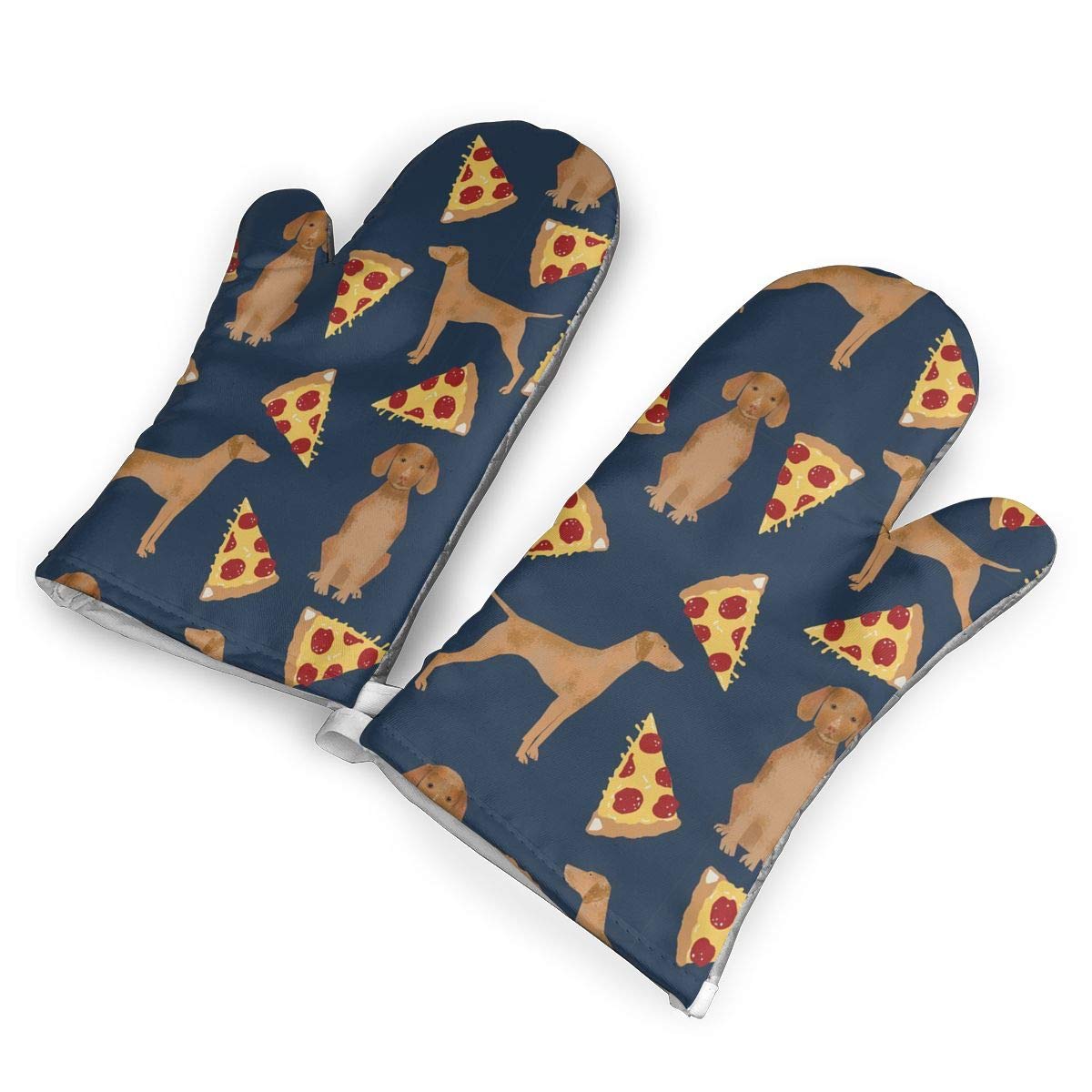 Ubnz17X Vizsla Pizza Heat Resistant Kitchen Oven Mitts/Mitt of 1 Pair