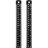 Matwsec 2PCS Metal Rulers 8 Inch/20cm Millimeter Ruler | Straight Edge Ruler for School Office Geometry Crafting Gifts