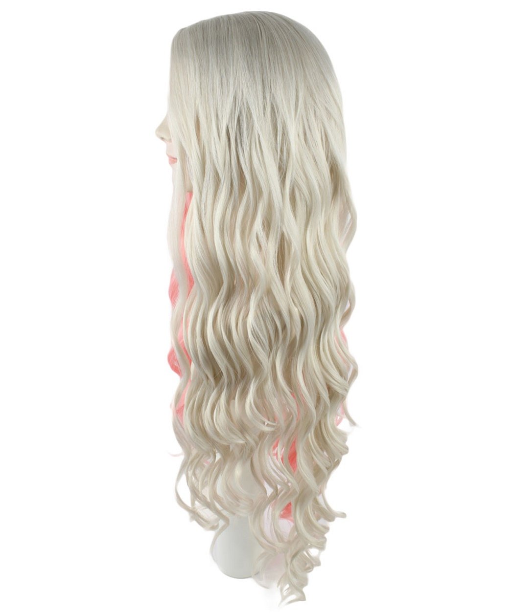 Cece Long Curly Wigs Two Tone Hair Pink and Blonde Wave 28\