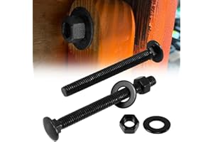 CNQLIS Carriage Bolts Kit, 3/8 x 6 Inch Black Carriage Bolts, Galvanized Carriage Bolt(25PCS)