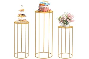 Vorriop Cylinder Pedestal Stand for Party - 35.43 in Cylinder Cake Table Display Set Flower Stand for Wedding Birthday Party Home Patio Decor