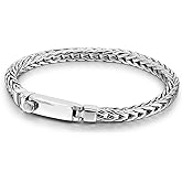 Dankadi Men Sterling Silver Byzantine Bracelet 4MM 7 "7.5" 8 "8.5" 9 "Solid 925 Silver Square Chopin Chain Franco Link Bangle Woman Fashion Cuff Jewelry Gift