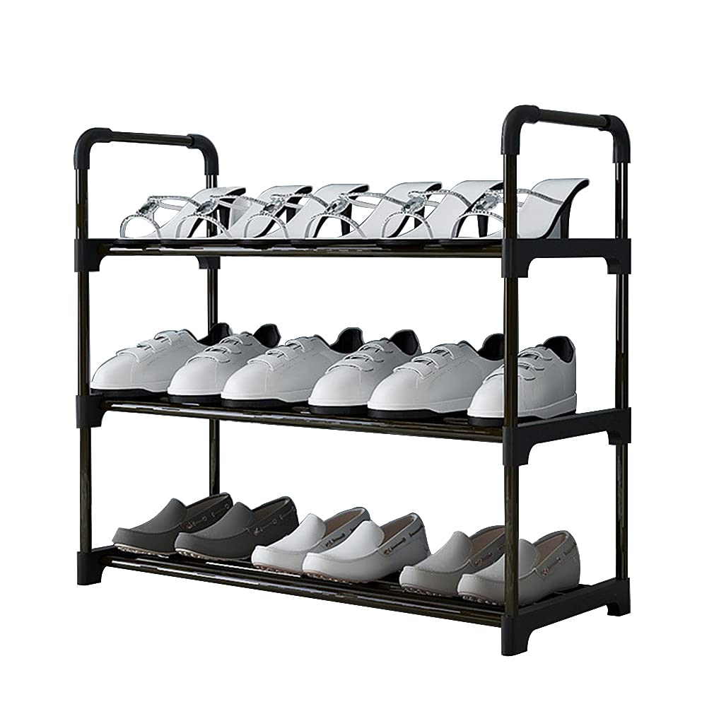 XIANGLV Shoe Rack, 3-Tier Shoe Rack Small, Can Hold 9 Pairs of Shoes, Shoe Shelf Storage Organizer,Anti-Rust Coating, Suitable for Dormitory, Rental House, Balcony,Stacking up Shoe Shelf