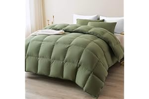STWIENER Soft Comforter Queen Size-Lightweight Down Alternative Comforter Duvet Insert with 8 Corner Tabs-Fluffy Breathable Box Stitched Reversible Comforter(Dark Green, Queen)