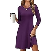 MOLERANI Women's Casual Simple Long Sleeve T-Shirt Loose Dress