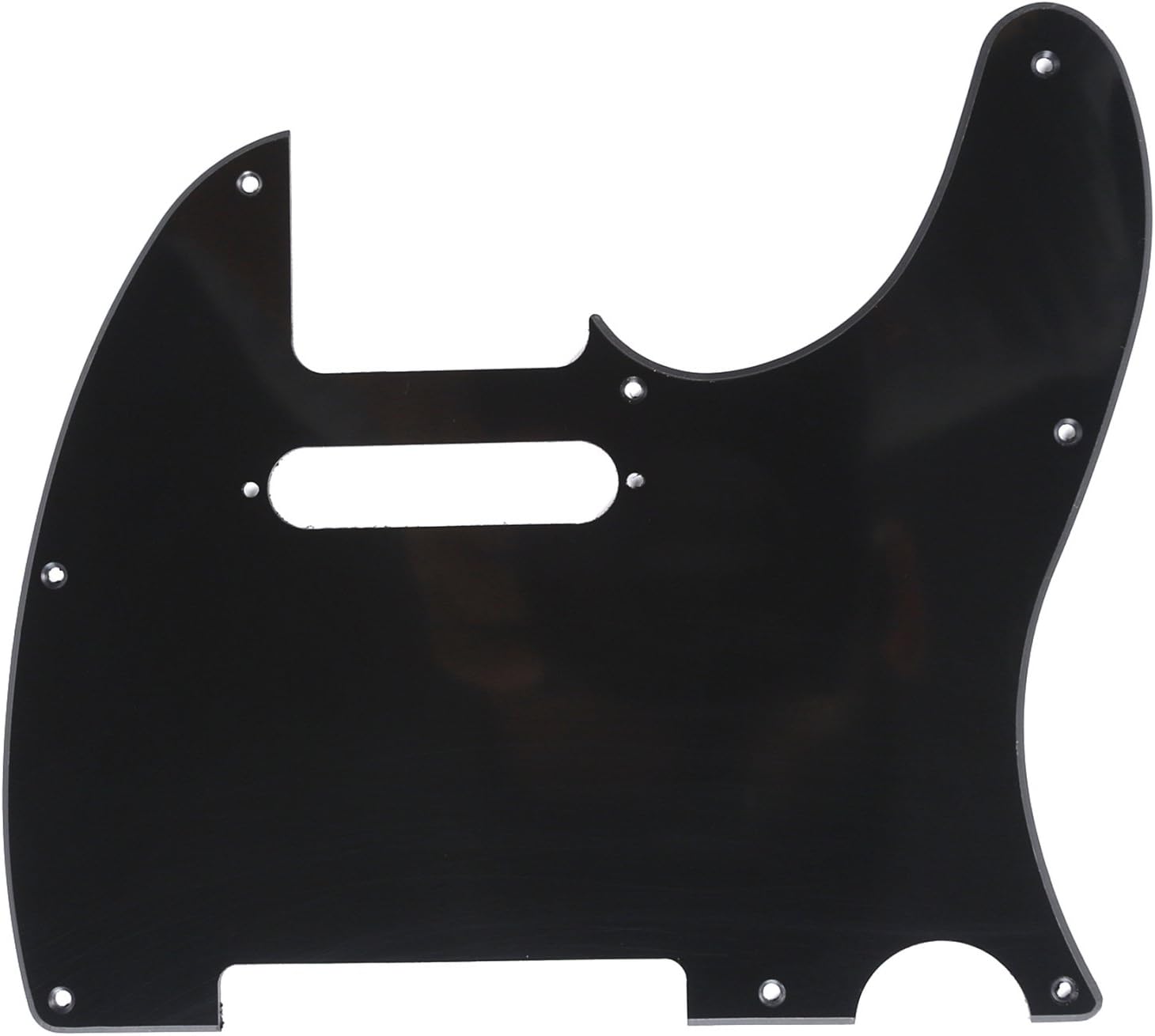 Musiclily 8 Hole Tele Pickguard Scratch Plate for Fender USA/Mexican Standard Telecaster Modern Style Electric Guitar, 1Ply Black