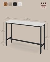 VASAGLE Bar Table 40 x 140 x 90 cm Rustic White Black Industrial Stilts view 3