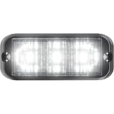 Abrams SAE Class-1 Edge 3 Series [White] 9W - 3 LED Emergency Vehicle Truck LED Grille Light Head Surface Mount Strobe Warning Light