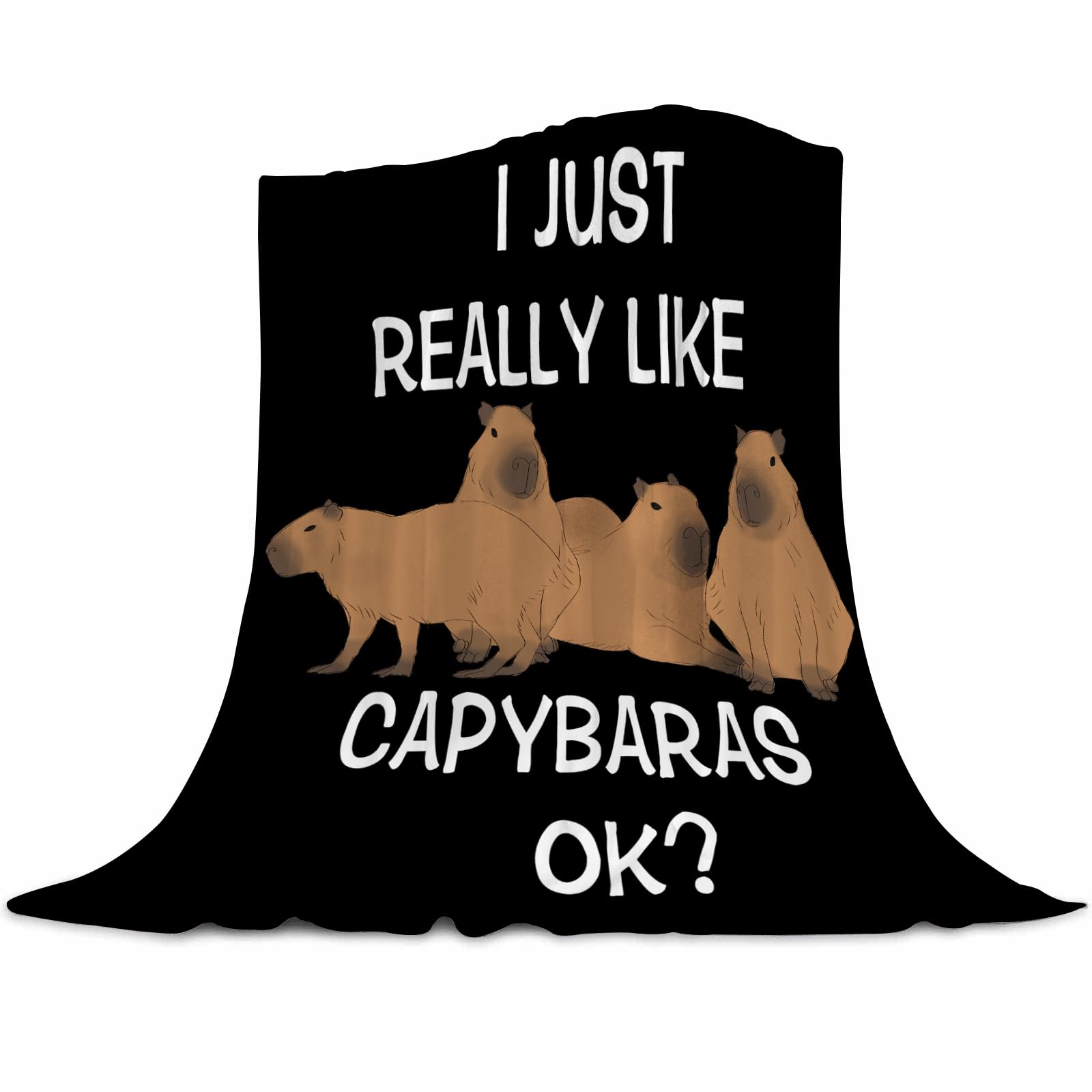 Gaakvrr Cute Capybara Animal Blanket, Capybara Blankets Throw Flannel Bed Throw Cozy Lightweight Plush Gifts for Kids Boys Girls Sofa Couch Bedroom All Season, Home Decor 130x150cm(50x60 Inch)